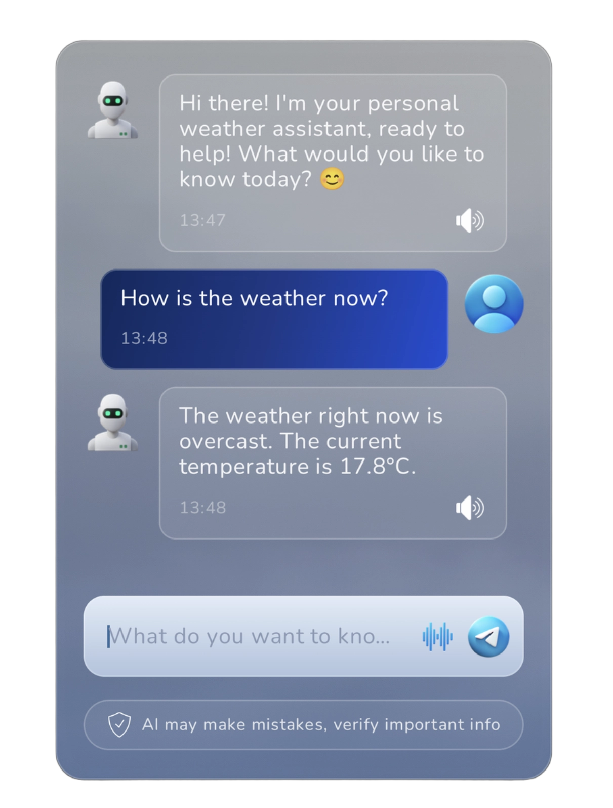 AI Weather Assistant Chat Preview