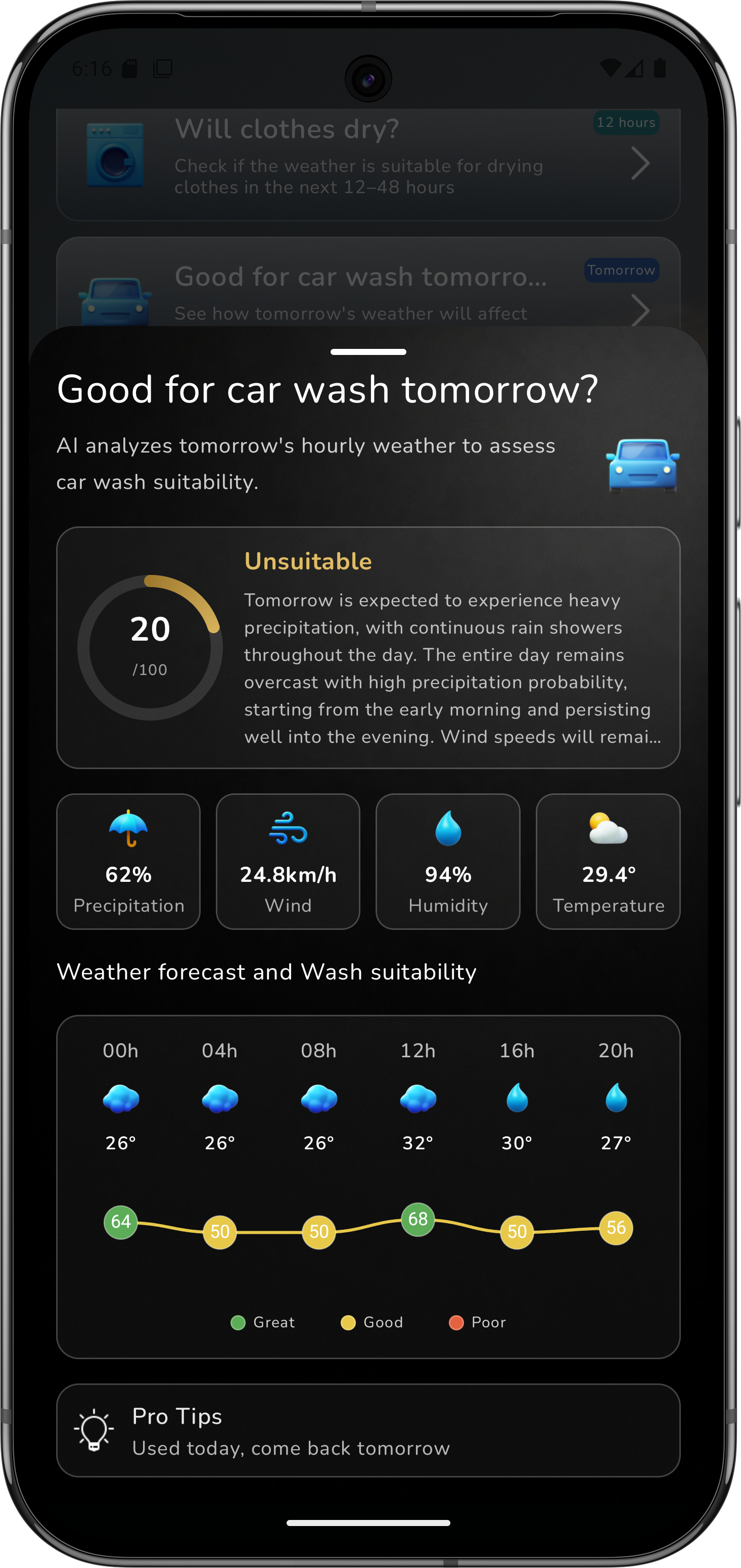 AI Car Wash Recommendation Preview